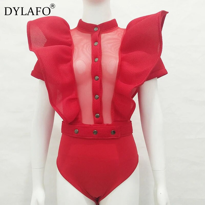 Sieviešu kombinezons ar melnu volānu, 2020. gada vasaras dobi, kombinezoni sievietēm