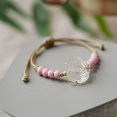 Πολυτελή κρυστάλλινα βραχιόλια Camellia για γυναικείο φόρεμα πάρτι Αξεσουάρ κοσμήματα Vinatage γοητεία Βραχιόλι με στρας Δώρα