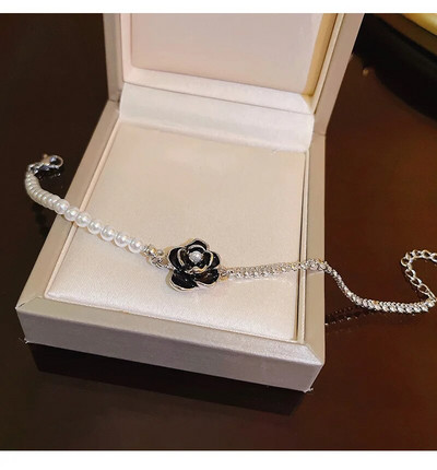 Πολυτελή κρυστάλλινα βραχιόλια Camellia για γυναικείο φόρεμα πάρτι Αξεσουάρ κοσμήματα Vinatage γοητεία Βραχιόλι με στρας Δώρα