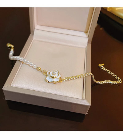 Πολυτελή κρυστάλλινα βραχιόλια Camellia για γυναικείο φόρεμα πάρτι Αξεσουάρ κοσμήματα Vinatage γοητεία Βραχιόλι με στρας Δώρα