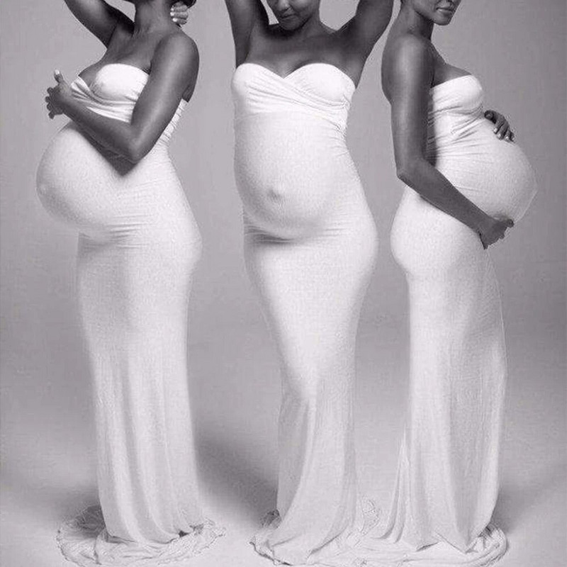 Grūtnieču fotografēšanas kleitas bez piedurknēm zem krūtīm pieguļošas grūtniecei, mazulim duša Elastīgas kleitas grūtniecība fotosesijai