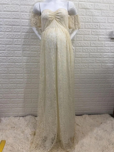 Grūtnieču kāzu kleita Seksīga mežģīņu fotografēšanas rekvizīti Grūtnieces Fotosesija Grūtnieces Mazuļa duša Apģērbs Kokvilnas Maxi kleita