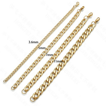 Μοντέρνο ανδρικό βραχιόλι από ανοξείδωτο ατσάλι Curb Cuban Link Chain βραχιόλια για γυναίκες Couple Lover Κοσμήματα στο χέρι Μήκος 18- 23 cm