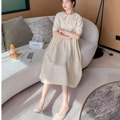 Grūtniecēm Vasaras apģērbs Kleitas ar īsām piedurknēm Virsdrēbes ar ziediem apdrukātu grūtnieču dāmu Eleganta kleita jauks apģērbs grūtniecēm