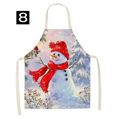 Kalėdų puošmena Kalėdų Senelis Raudona Prijuostė be rankovių Lininė virtuvės prijuostė Moterų namuose Maisto gaminimas Kepimas Juosmuo Seilinukas Prijuostė Delantal