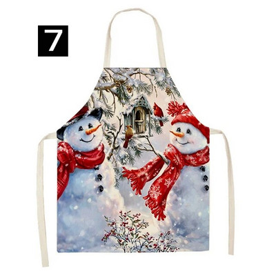 Kalėdų puošmena Kalėdų Senelis Raudona Prijuostė be rankovių Lininė virtuvės prijuostė Moterų namuose Maisto gaminimas Kepimas Juosmuo Seilinukas Prijuostė Delantal