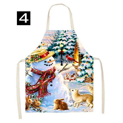Kalėdų puošmena Kalėdų Senelis Raudona Prijuostė be rankovių Lininė virtuvės prijuostė Moterų namuose Maisto gaminimas Kepimas Juosmuo Seilinukas Prijuostė Delantal