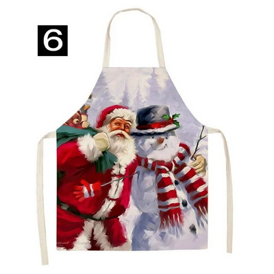 Kalėdų puošmena Kalėdų Senelis Raudona Prijuostė be rankovių Lininė virtuvės prijuostė Moterų namuose Maisto gaminimas Kepimas Juosmuo Seilinukas Prijuostė Delantal