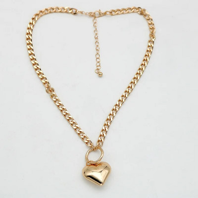 Metāla ķēdes kaklarota sievietēm Sirds kulons īss stils Choker modes panku rotaslietas meiteņu ballītei jauna dizaina dāvanas 2023301