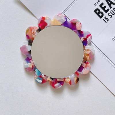 Virág alakú ecetsavas sminktükör kézi kör alakú tükör kézi tükör SPA szalon kompakt ecetsavas tükrök kozmetikai új