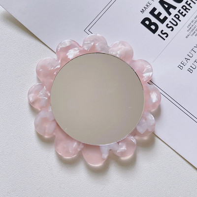 Virág alakú ecetsavas sminktükör kézi kör alakú tükör kézi tükör SPA szalon kompakt ecetsavas tükrök kozmetikai új