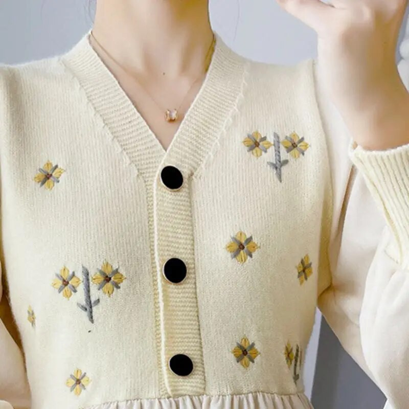 Grūtnieču kleitas Rudens Ziemas Apģērbs Grūtniecēm Modes Izšuvumi Izšūšana Zīdīšanas Kleita Grūtniecības Vestidos