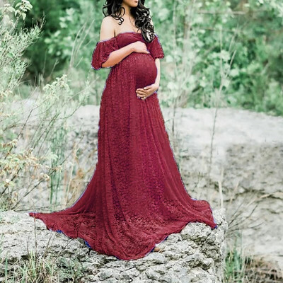 Eleganta mežģīņu kleita grūtnieču kleita fotografēšanai foto sesijas rekvizīti Kleitas grūtniecēm Apģērbs Grūtniecības kleita fotosesijai