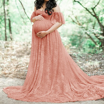 Eleganta mežģīņu kleita grūtnieču kleita fotografēšanai foto sesijas rekvizīti Kleitas grūtniecēm Apģērbs Grūtniecības kleita fotosesijai