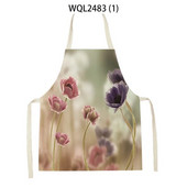 Skaista ziedu raksta lina roku salvete bez piedurknēm vidukļa priekšauts Mājas apdare Priekšauts Virtuve Cepšanas piederumi Delantal Cocina