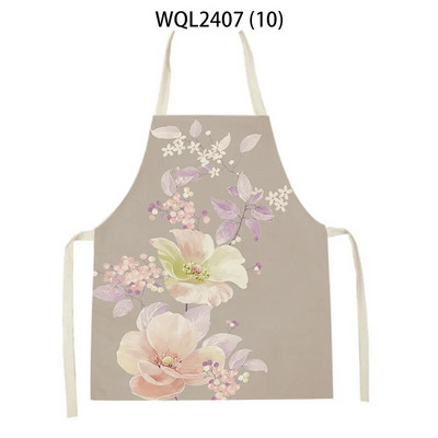 Skaista ziedu raksta lina roku salvete bez piedurknēm vidukļa priekšauts Mājas apdare Priekšauts Virtuve Cepšanas piederumi Delantal Cocina