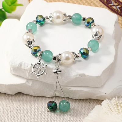 Jauna moderna kristāla zvaigznes pērļu rokassprādze sievietēm, salda korejiešu 2 slāņu estētiskā šarms rokassprādzes Y2K rotaslietas ballītes dāvanas