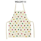 Vienkāršs ģeometrisks punktu raksts Lina audums bez piedurknēm, roku noslaukāms jostas priekšauts Mājas dekors Virtuves tīrīšanas rīki Delantal Cocina