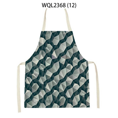 Vienkāršs ģeometrisks punktu raksts Lina audums bez piedurknēm, roku noslaukāms jostas priekšauts Mājas dekors Virtuves tīrīšanas rīki Delantal Cocina