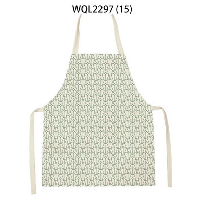 Vienkāršs ģeometrisks punktu raksts Lina audums bez piedurknēm, roku noslaukāms jostas priekšauts Mājas dekors Virtuves tīrīšanas rīki Delantal Cocina