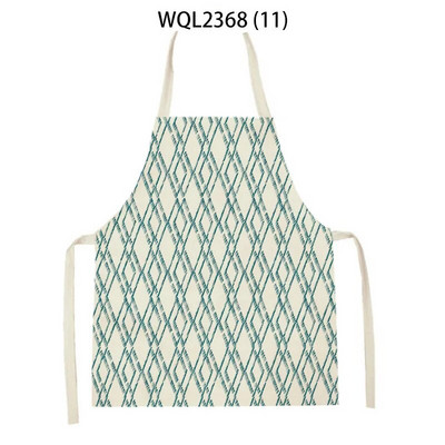 Vienkāršs ģeometrisks punktu raksts Lina audums bez piedurknēm, roku noslaukāms jostas priekšauts Mājas dekors Virtuves tīrīšanas rīki Delantal Cocina