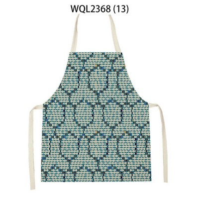 Vienkāršs ģeometrisks punktu raksts Lina audums bez piedurknēm, roku noslaukāms jostas priekšauts Mājas dekors Virtuves tīrīšanas rīki Delantal Cocina