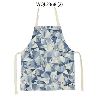 Vienkāršs ģeometrisks punktu raksts Lina audums bez piedurknēm, roku noslaukāms jostas priekšauts Mājas dekors Virtuves tīrīšanas rīki Delantal Cocina