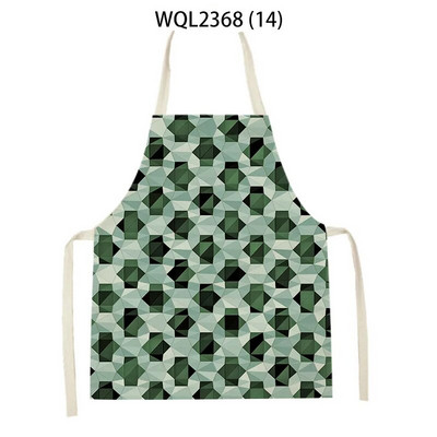 Vienkāršs ģeometrisks punktu raksts Lina audums bez piedurknēm, roku noslaukāms jostas priekšauts Mājas dekors Virtuves tīrīšanas rīki Delantal Cocina