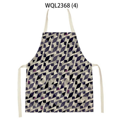 Vienkāršs ģeometrisks punktu raksts Lina audums bez piedurknēm, roku noslaukāms jostas priekšauts Mājas dekors Virtuves tīrīšanas rīki Delantal Cocina