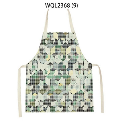 Vienkāršs ģeometrisks punktu raksts Lina audums bez piedurknēm, roku noslaukāms jostas priekšauts Mājas dekors Virtuves tīrīšanas rīki Delantal Cocina