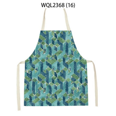 Vienkāršs ģeometrisks punktu raksts Lina audums bez piedurknēm, roku noslaukāms jostas priekšauts Mājas dekors Virtuves tīrīšanas rīki Delantal Cocina