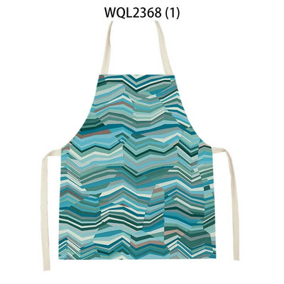 Vienkāršs ģeometrisks punktu raksts Lina audums bez piedurknēm, roku noslaukāms jostas priekšauts Mājas dekors Virtuves tīrīšanas rīki Delantal Cocina