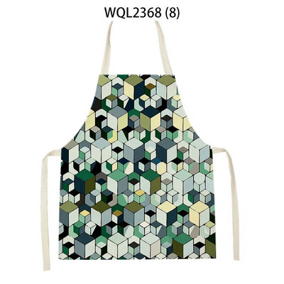 Vienkāršs ģeometrisks punktu raksts Lina audums bez piedurknēm, roku noslaukāms jostas priekšauts Mājas dekors Virtuves tīrīšanas rīki Delantal Cocina