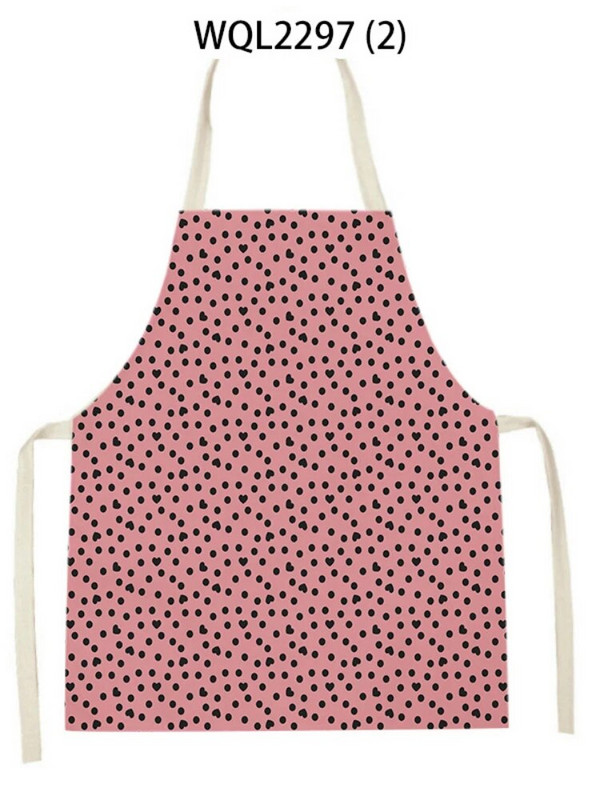 Vienkāršs ģeometrisks punktu raksts Lina audums bez piedurknēm, roku noslaukāms jostas priekšauts Mājas dekors Virtuves tīrīšanas rīki Delantal Cocina