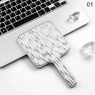 1Gb Square Mirror Mini Rokā turams galddatora kosmētikas spogulis kosmētikas spogulis ceļojumu metāla pārnēsājams skaistumkopšanas spogulis