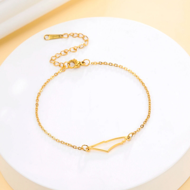 LIKGREAT Ισραήλ Παλαιστίνη Χάρτης Γούρι Βραχιόλι Γεωμετρία Ανοξείδωτες Αλυσίδες Αξεσουάρ Country Geography Κοσμήματα για γυναίκες Ανδρικά