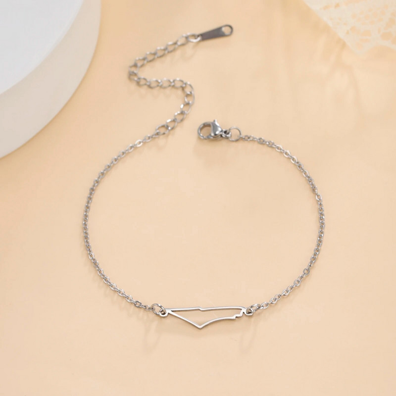 LIKGREAT Ισραήλ Παλαιστίνη Χάρτης Γούρι Βραχιόλι Γεωμετρία Ανοξείδωτες Αλυσίδες Αξεσουάρ Country Geography Κοσμήματα για γυναίκες Ανδρικά