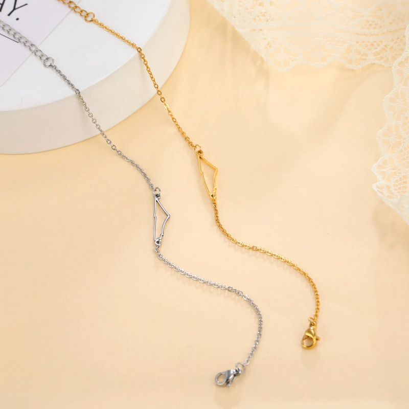 LIKGREAT Ισραήλ Παλαιστίνη Χάρτης Γούρι Βραχιόλι Γεωμετρία Ανοξείδωτες Αλυσίδες Αξεσουάρ Country Geography Κοσμήματα για γυναίκες Ανδρικά