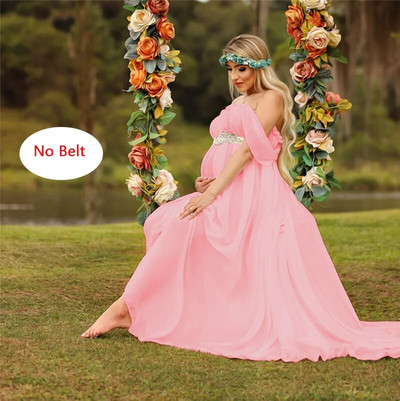 Seksīgas grūtnieču kleitas bez siksnām šifona gara kleita grūtniecības fotografēšanai grūtniecēm Maksimāla kleita foto aksesuāriem