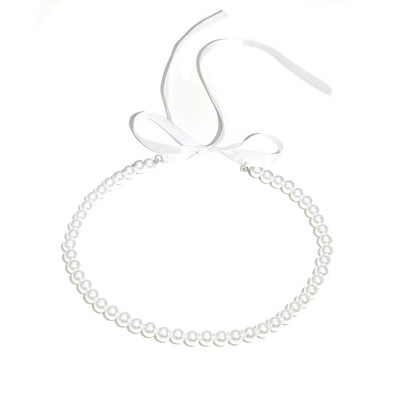 Punk ilgas platus juodas aksominis kaspinas kaklelio peteliškės imituoti perlų karoliukai žavingi apykaklės karoliai gotikiniai papuošalai Naujųjų metų dovanos