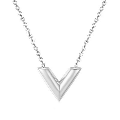 Modes zīmola V burtu kulonu kaklarota sievietei nerūsējošā tērauda sieviešu kaklarota Luksusa rotaslietas sievietēm