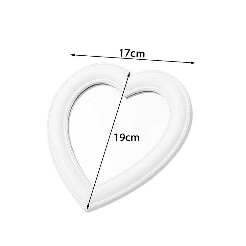 Sirds spogulis Kosmētiskais spogulis Dekoratīvs spogulis Meitenes sirds studentu kopmītņu spogulis Mājas dekors Dzīvojamās istabas apdare Sienu dekors