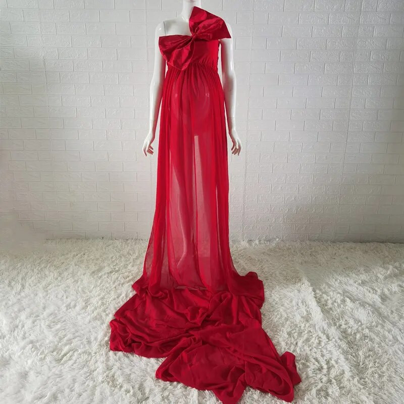 Jaunas modes liela bantītes stila grūtnieču fotografēšanas rekvizīti kleitas grūtniecēm fotosesijas apģērbs garās kleitas