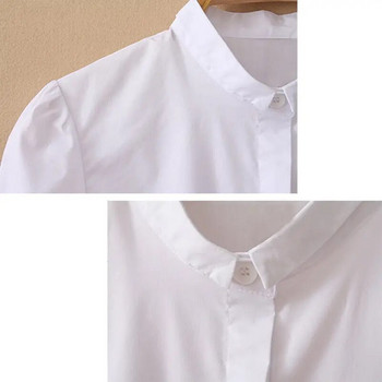 Елегантно боди Дамски бели блузи с дълъг ръкав Женска офис работна риза Боди Моден гащеризон Корейски дизайн Гащеризон 2020 Есен