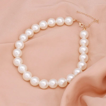 Κομψό Big White Imitation Pearl Beads Choker Chain Clavicle κολιέ Γυναικείο Κοσμήματα Γάμου γιακά 2021 Νέο
