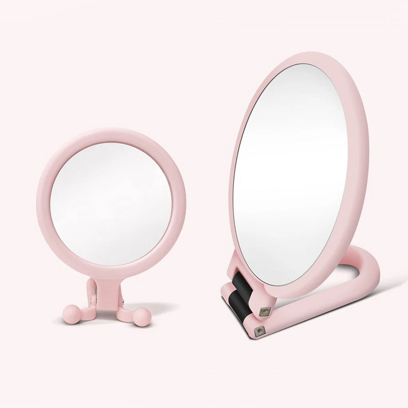 Palielinošs kosmētikas spogulis Rokas aplauzums tualetes spogulis salokāms rokas spogulis kabatas spogulis Kompaktie spoguļi grima instrumenti Espejo