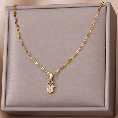 Madingi „Evil Eye“ karoliai moterims, nerūdijančio plieno aukso spalvos „Evil Eye“ pakabukų karoliai „Lucky Aesthetic Turkish Jewelry Femme“