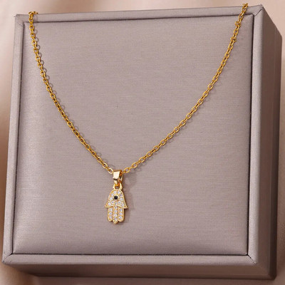 Madingi „Evil Eye“ karoliai moterims, nerūdijančio plieno aukso spalvos „Evil Eye“ pakabukų karoliai „Lucky Aesthetic Turkish Jewelry Femme“