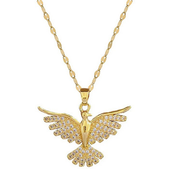 Класическа мода Феникс Wings Колие за жени Елегантен банкет Сватбени бижута Златна птица Wings Колие Подарък за рожден ден