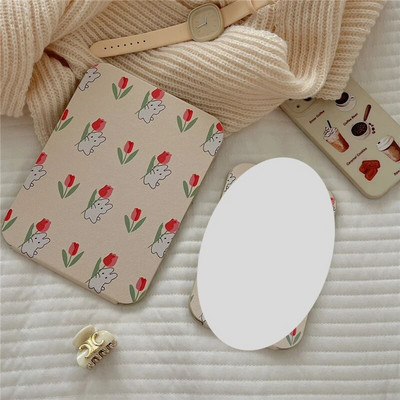 Modes sieviešu spoguļi INS meiteņu multfilma salokāms mazs spogulis grima spogulis studentu kopmītņu galddatora pārnēsājams pārģērbšanās spogulis